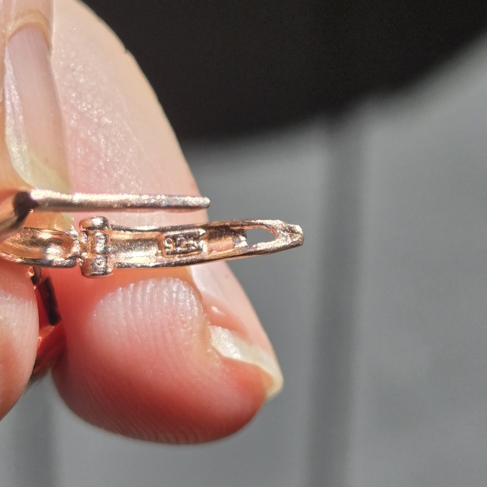 HOST PICK! 🎉🎊Aquamarine "Star" 18k Cushion Cut Sterling & Rosegold Earrings - Picture 11 of 12